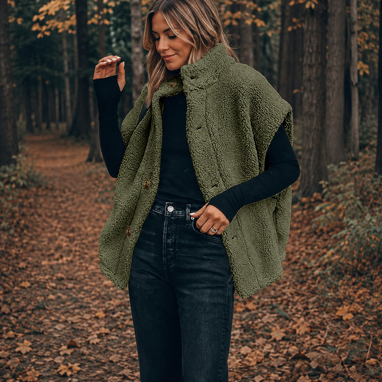 Cozy Oversized Sherpa Fleece Vest