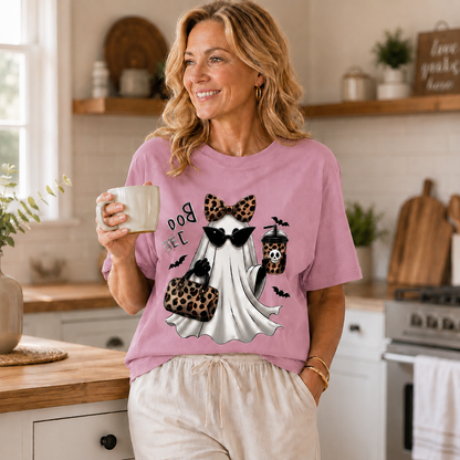 Women's Leopard Ghost "BOO-JEE" Halloween T-Shirt