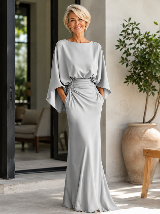 Women's Ruched Waist Backless Maxi Dress