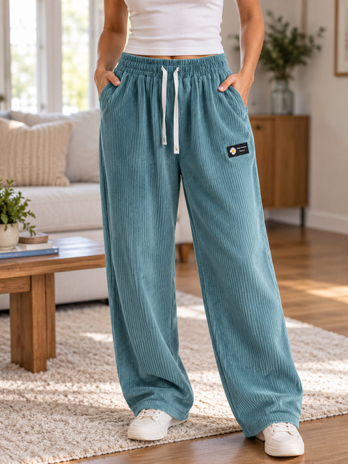 Women’s High-Waisted Wide-Leg Corduroy Pants