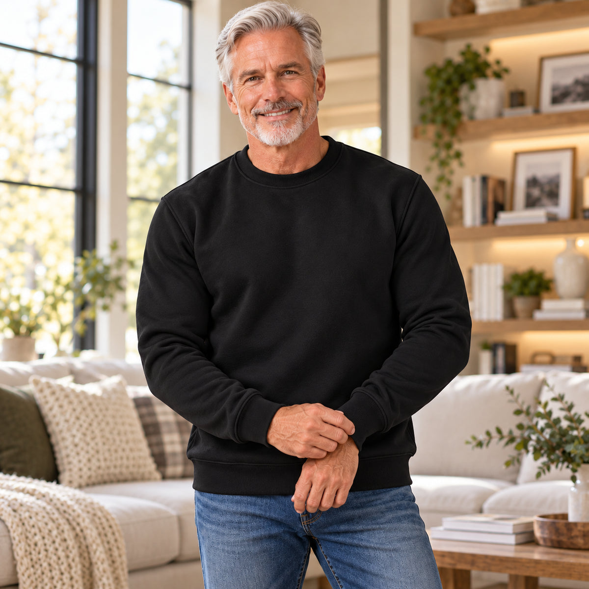 Men's Ultra-Warm Sherpa-Lined Fleece Sweatshirt