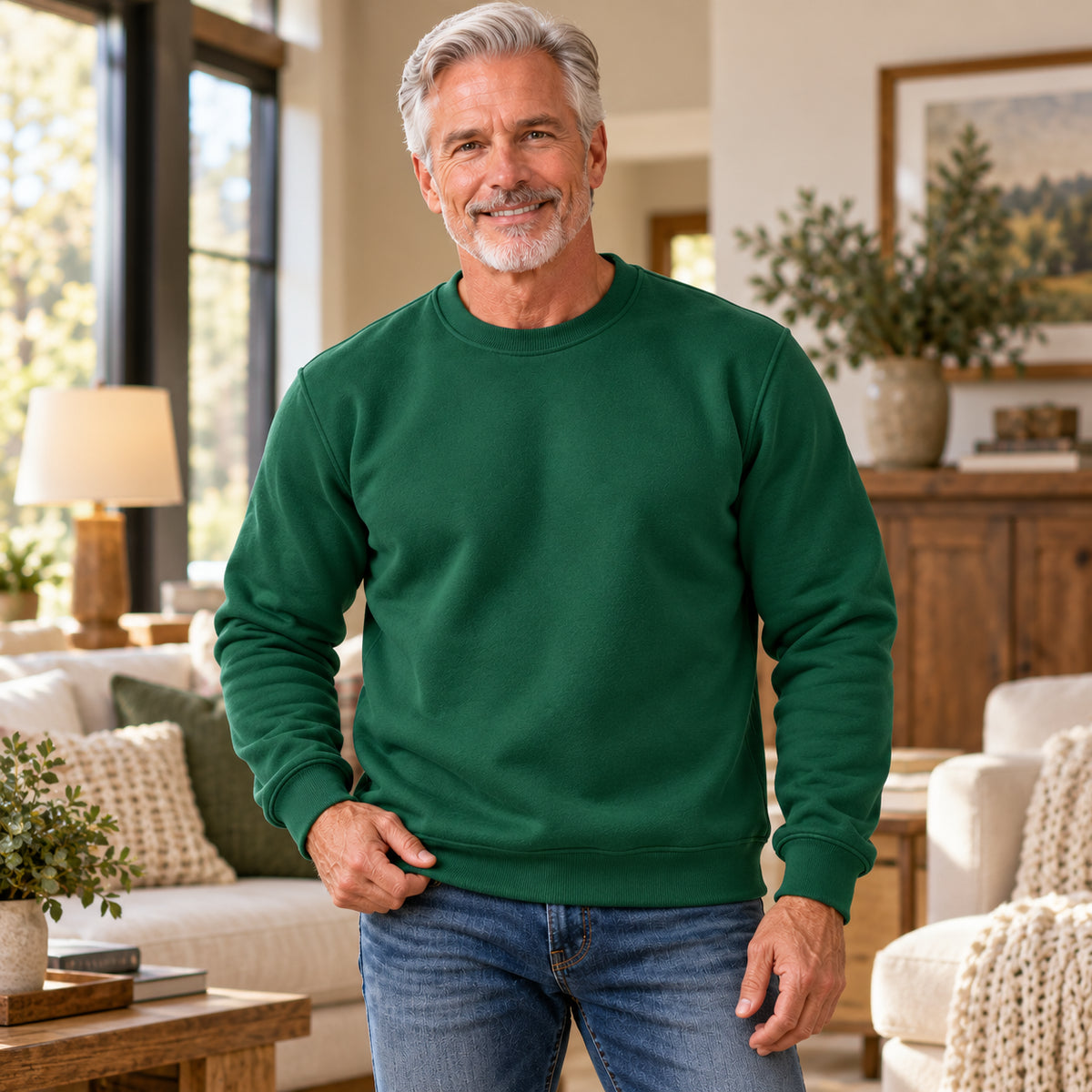 Men's Ultra-Warm Sherpa-Lined Fleece Sweatshirt