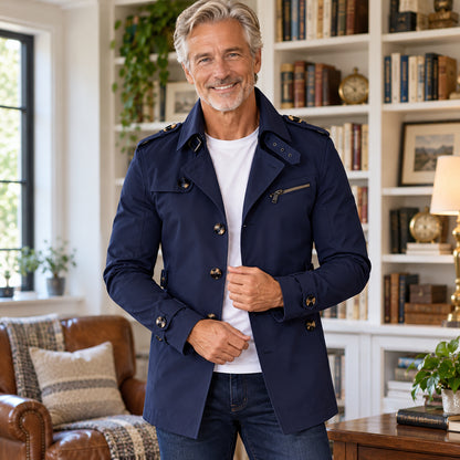 Men's Classic Mid-Length Trench Coat