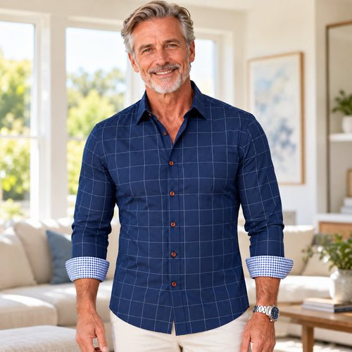 Men's Classic Plaid Button Down Shirt