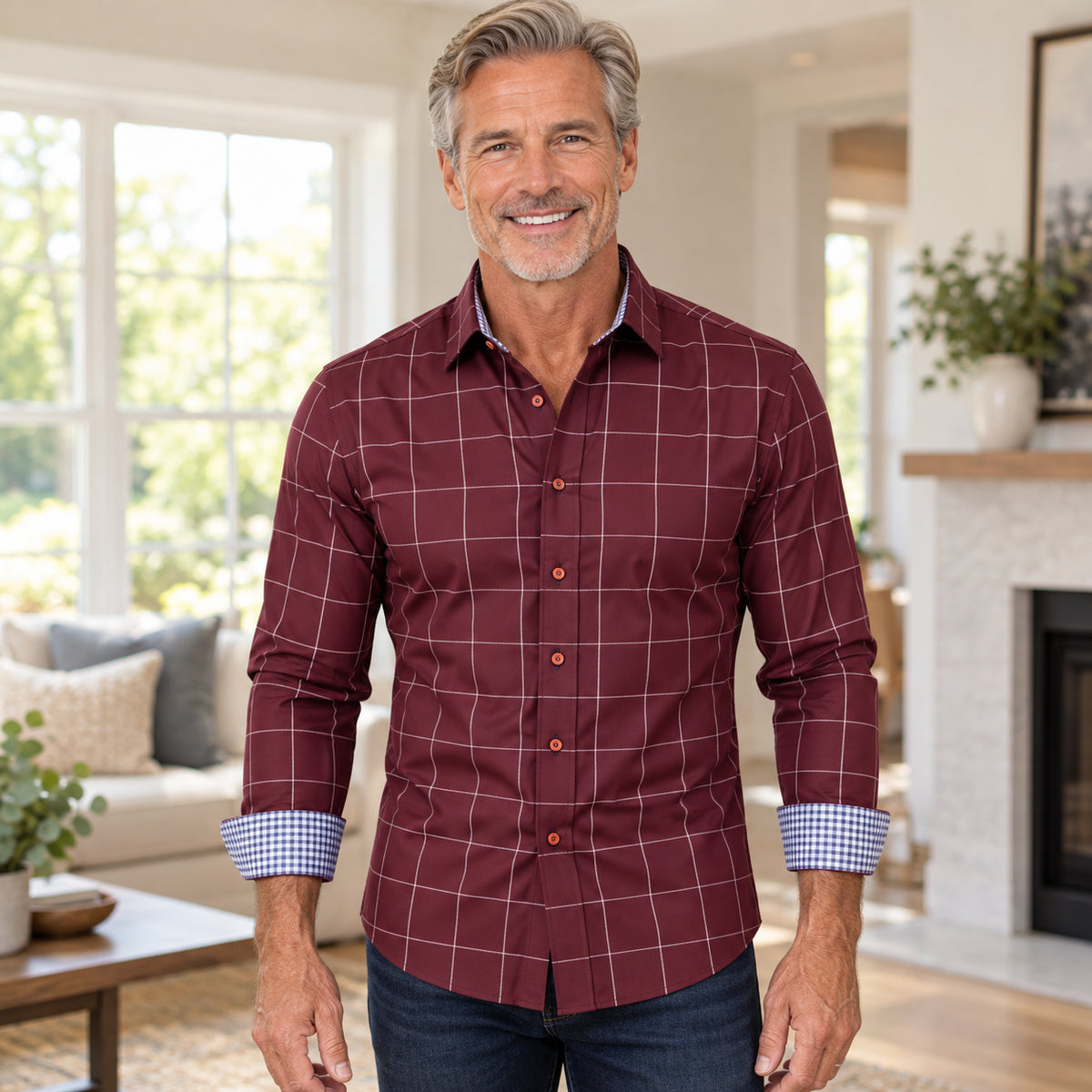 Men's Classic Plaid Button Down Shirt