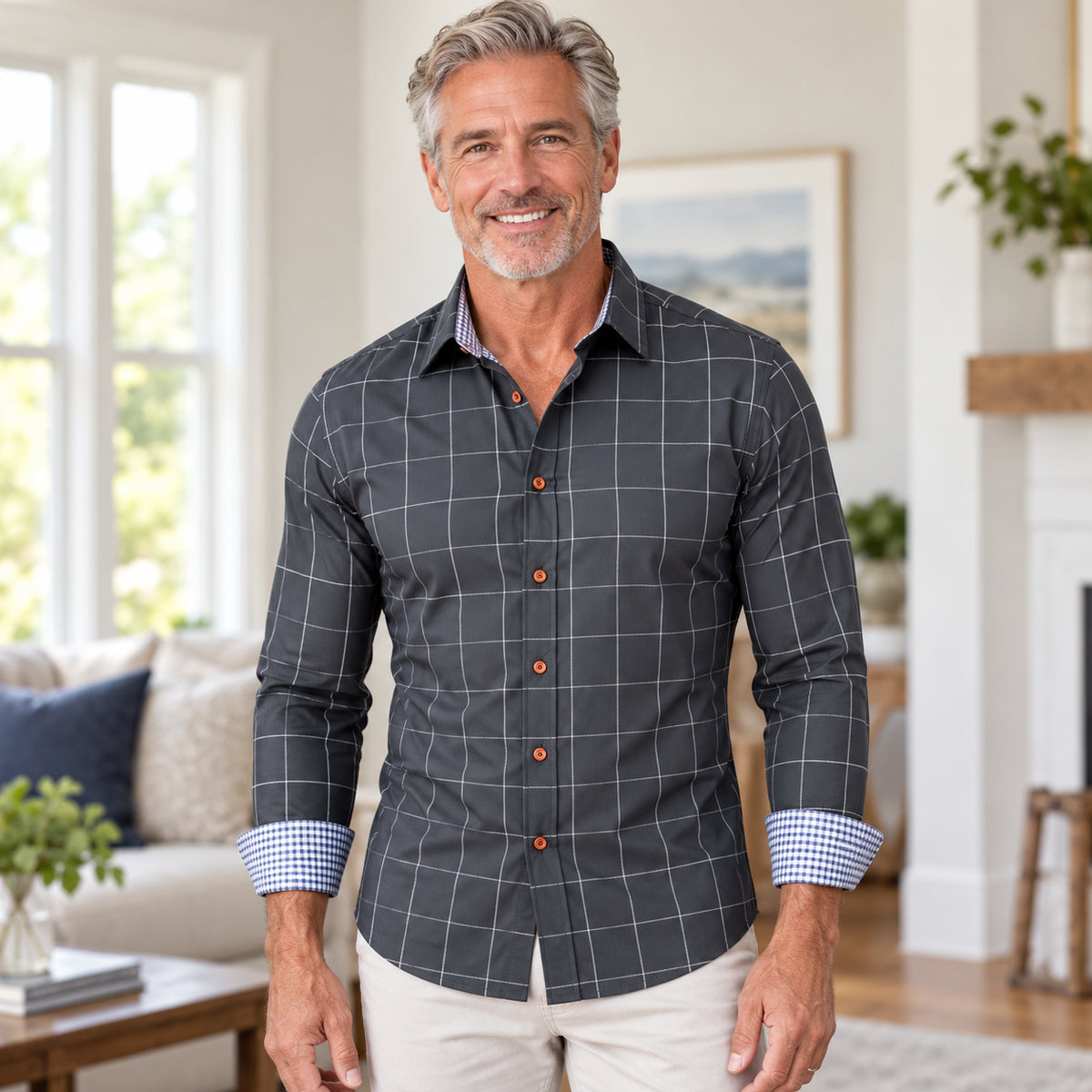 Men's Classic Plaid Button Down Shirt
