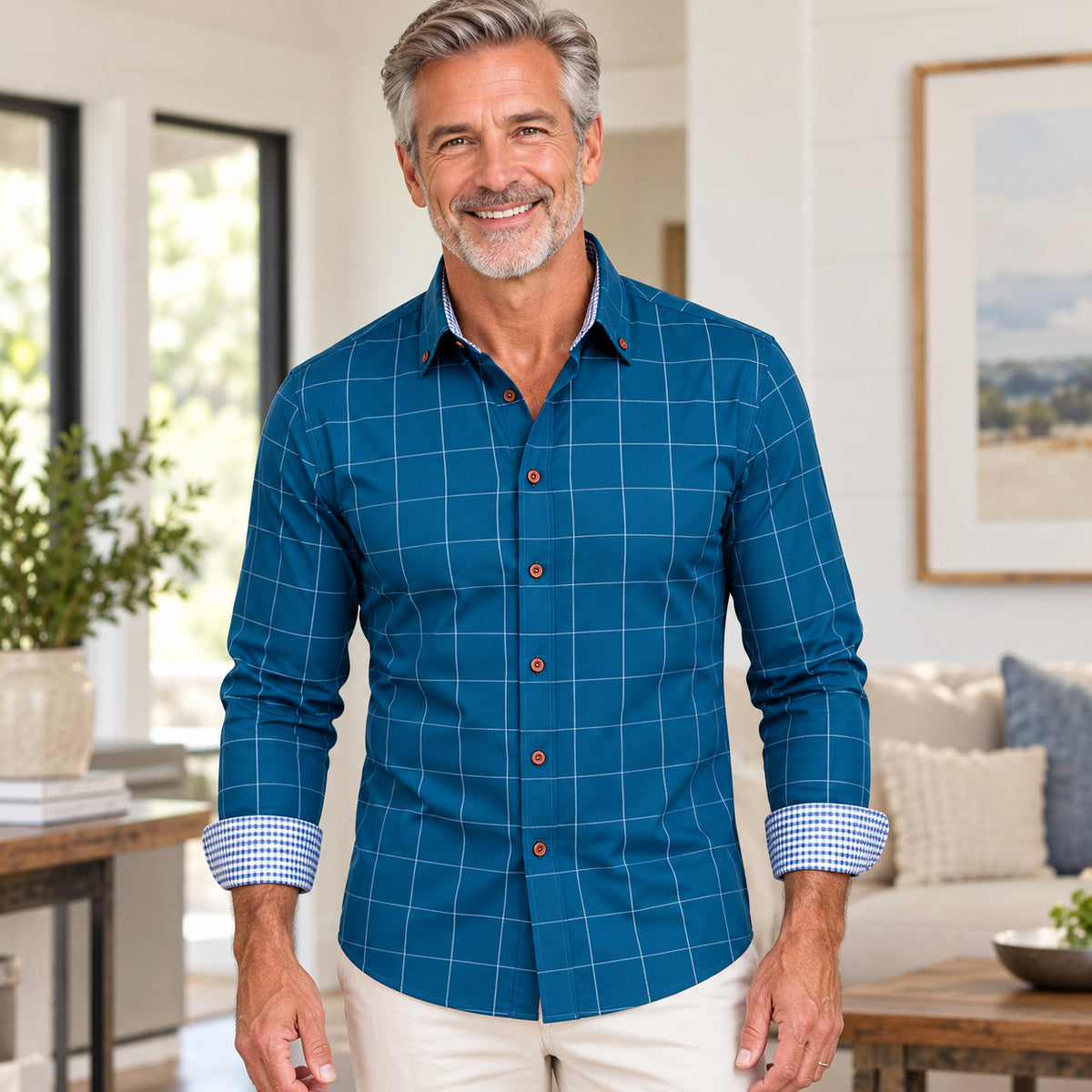Men's Classic Plaid Button Down Shirt