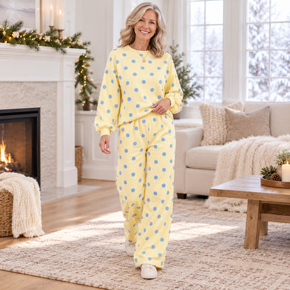 Women's Polka Dot Two Piece Casual Set