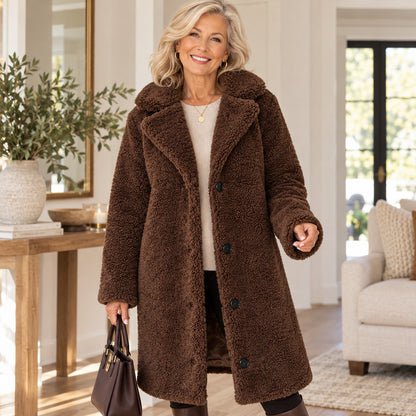 Women's Elegant Longline Plush Coat
