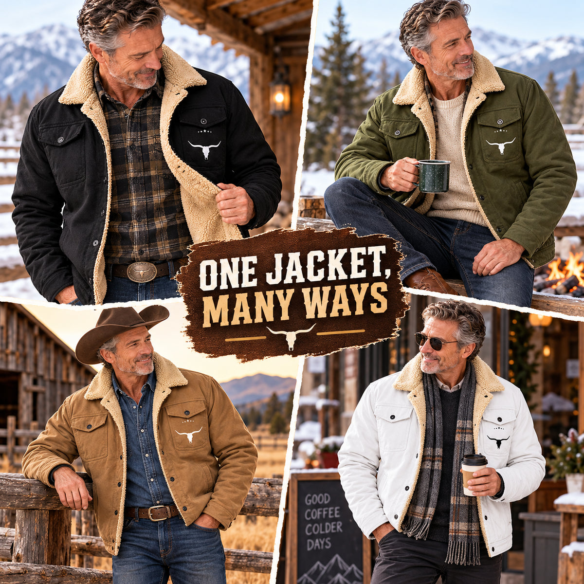 Men's Heavyweight Buckle-Front Casual Jacket