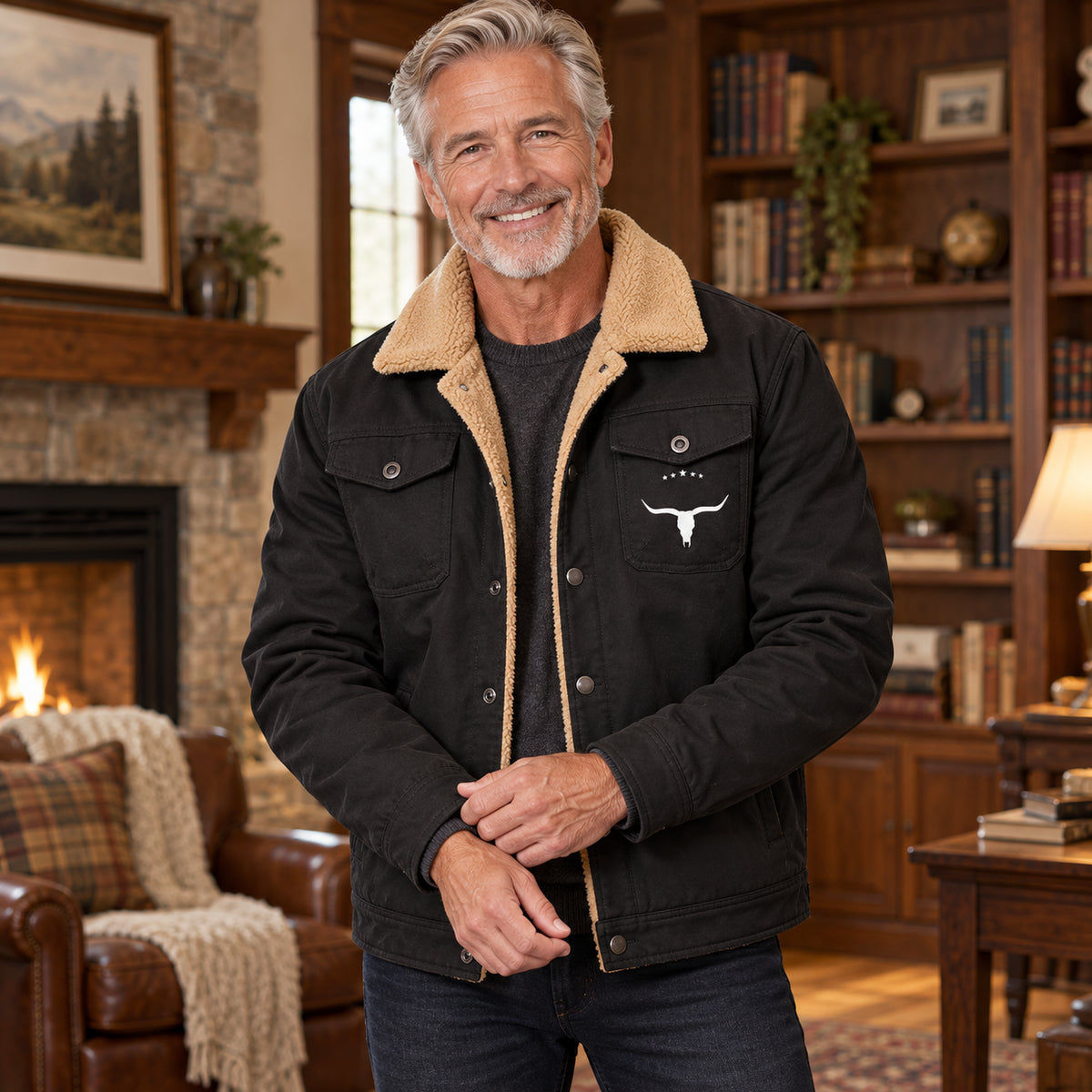 Men's Heavyweight Buckle-Front Casual Jacket