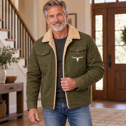 Men's Heavyweight Buckle-Front Casual Jacket