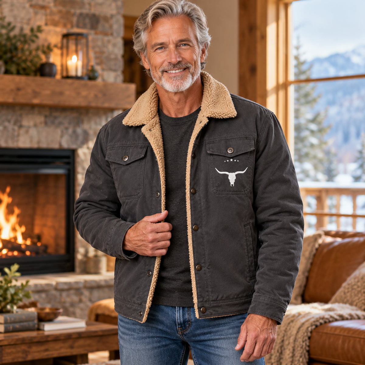 Men's Heavyweight Buckle-Front Casual Jacket