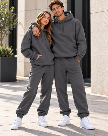 Multi-Pocket Travel Hoodie & Sweatpants Set