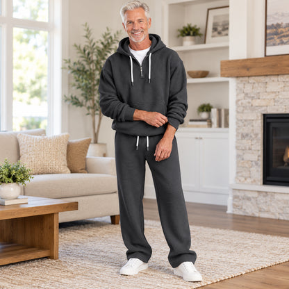 Men's Waffle Knit Hoodie & Pants Set