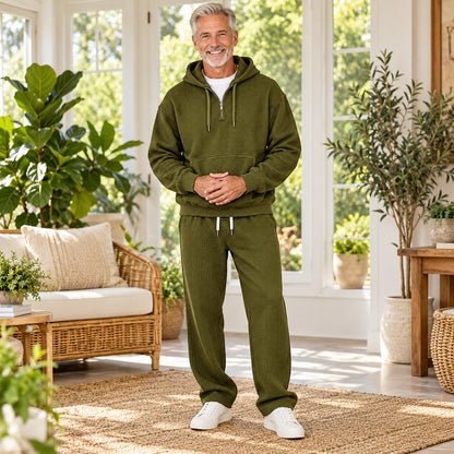 Men's Waffle Knit Hoodie & Pants Set