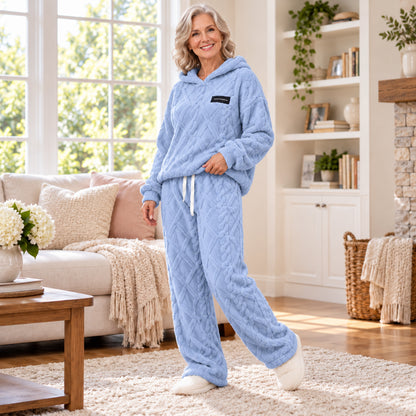 Women's Cozy Plush Textured Hoodie & Pants Set
