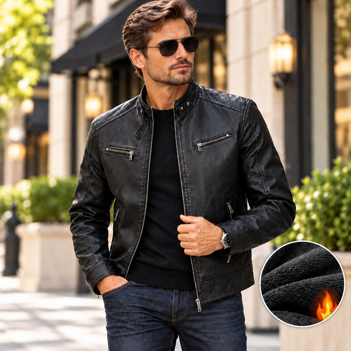 Men's Classic Retro Biker Jacket