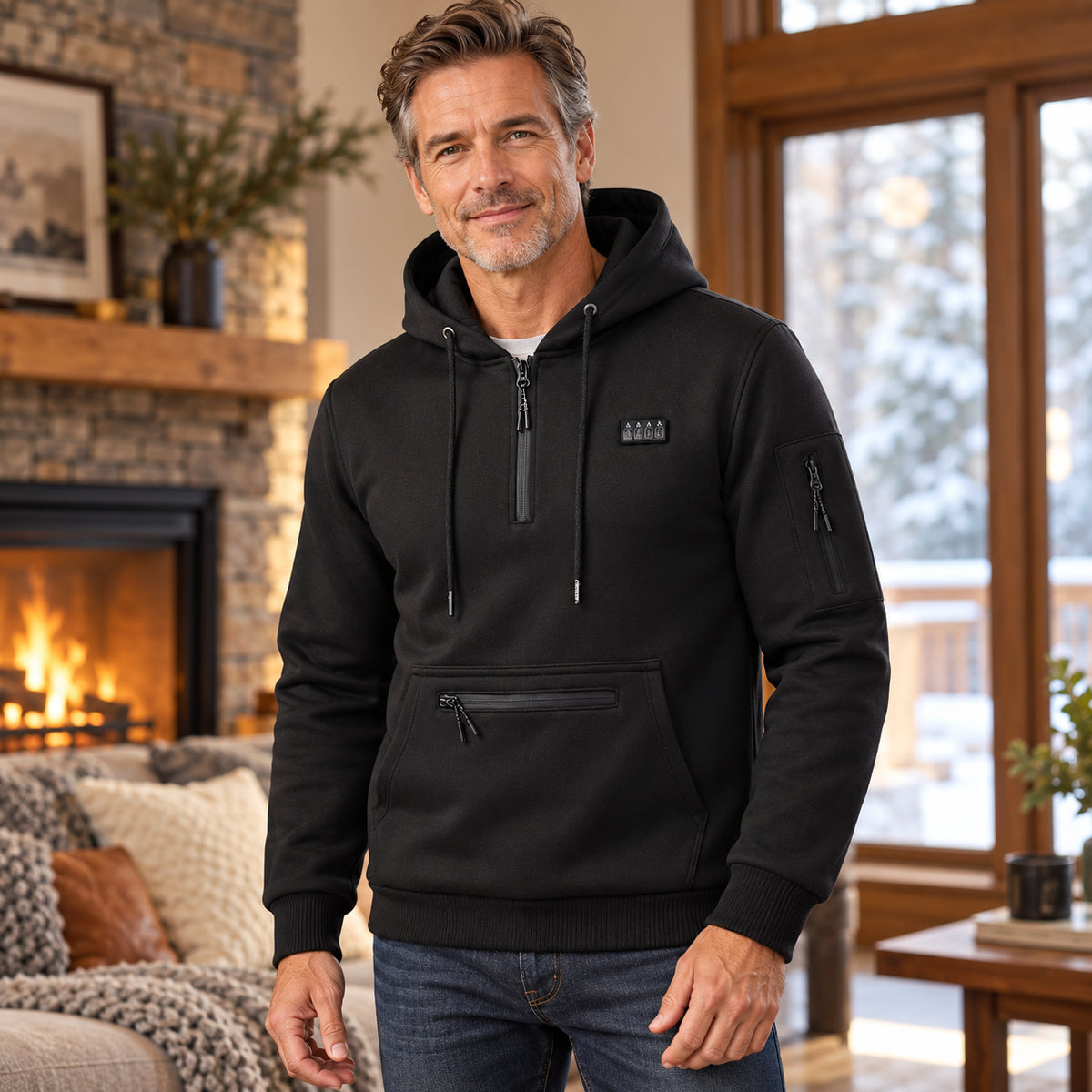 Men’s 4-Control 26-Zone USB Heated Pullover Hoodie