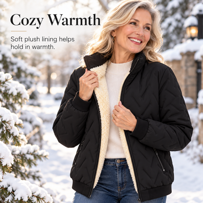 Women’s Warm-Lined Stand Collar Winter Jacket