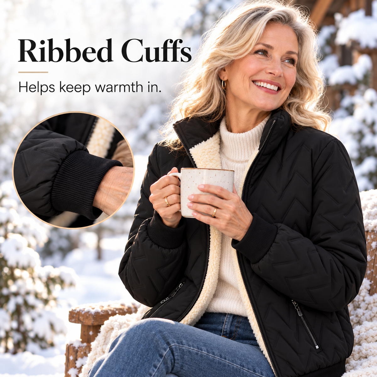 Women’s Warm-Lined Stand Collar Winter Jacket
