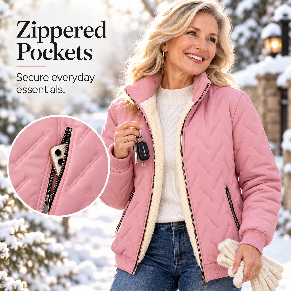 Women’s Warm-Lined Stand Collar Winter Jacket