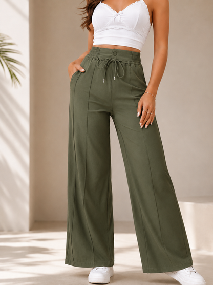 🌿 New Spring/Summer High-Waist Wide-Leg Pants