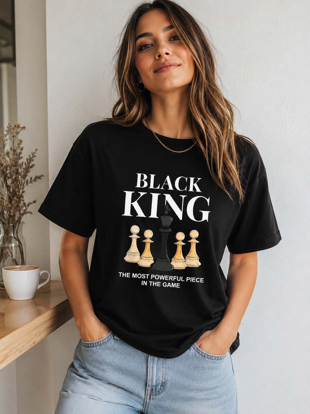 👑 Black King "The Most Powerful Piece In The Game" Chess T-Shirt