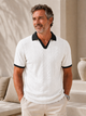 🏛️ CasualCool Men’s Contrast Color Knitted Polo Shirt