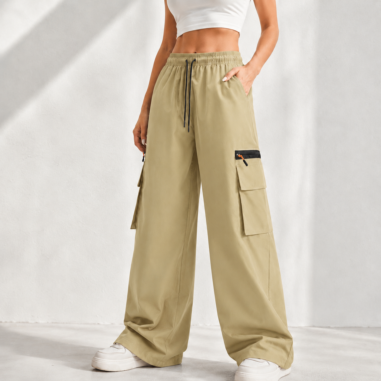 👖 High-Waisted Urban Cargo Sweatpants
