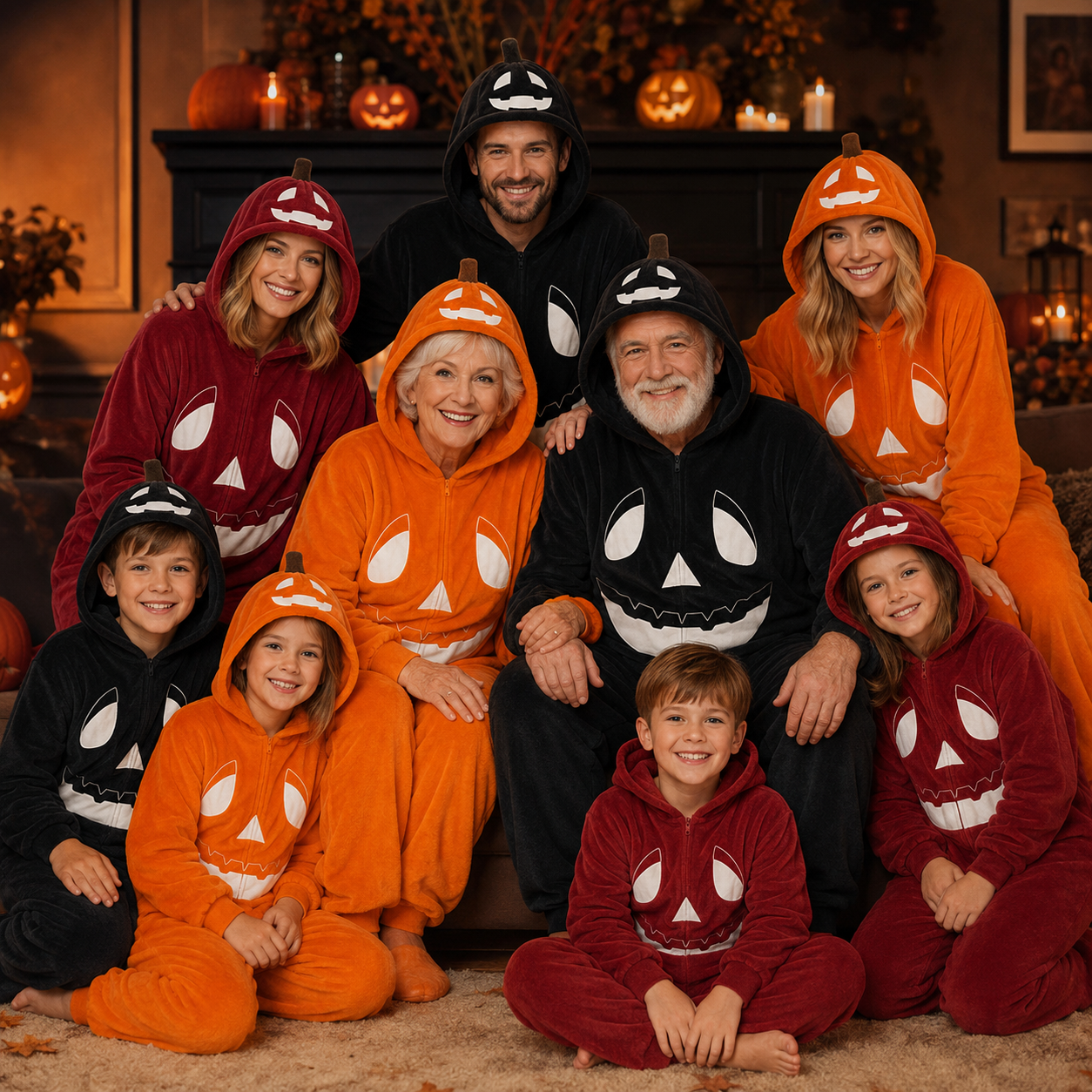 🎃 Cozy Hooded Pumpkin Onesie Costume