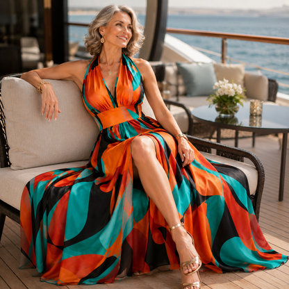 Women’s Print Halter Maxi Dress