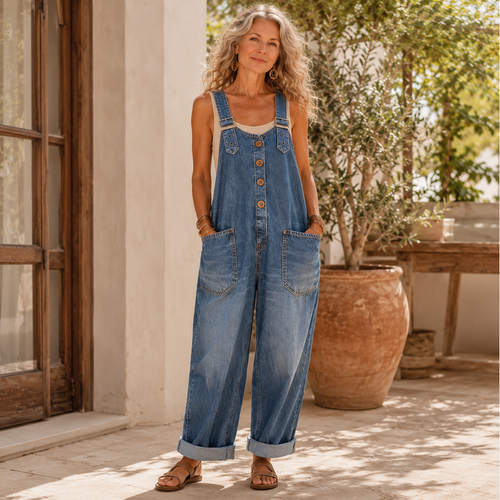 Women’s Relaxed Denim Bib Overalls