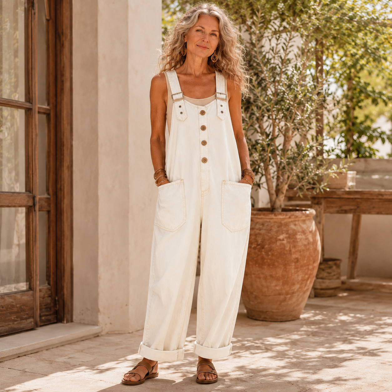 Women’s Relaxed Denim Bib Overalls