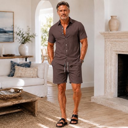 Men’s Short-Sleeve Shirt & Shorts Set