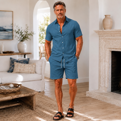 Men’s Short-Sleeve Shirt & Shorts Set