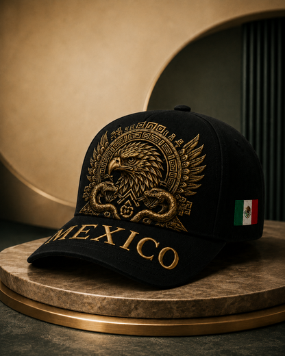 🦅 Mexico Baseball Cap – Golden Aztec Eagle