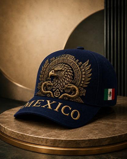🦅 Mexico Baseball Cap – Golden Aztec Eagle