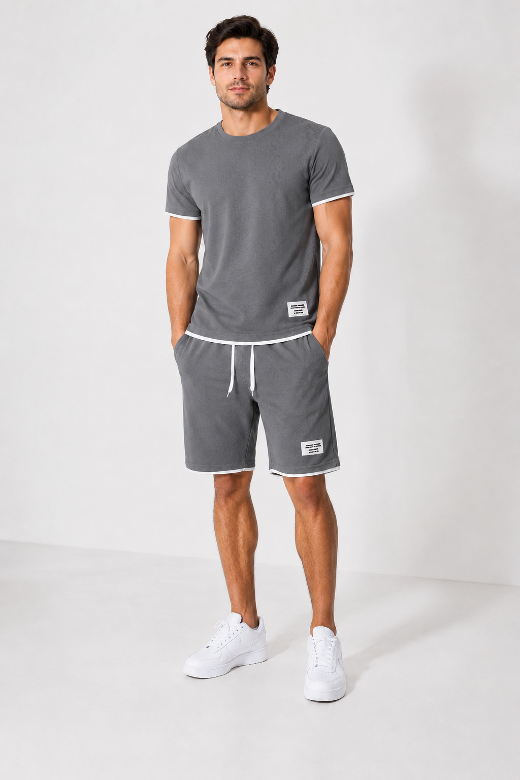 🌊 Men's Faux-Layering Summer Short Set