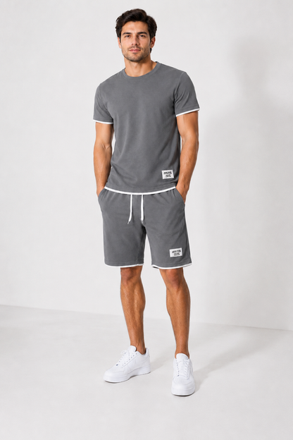 🌊 Men's Faux-Layering Summer Short Set