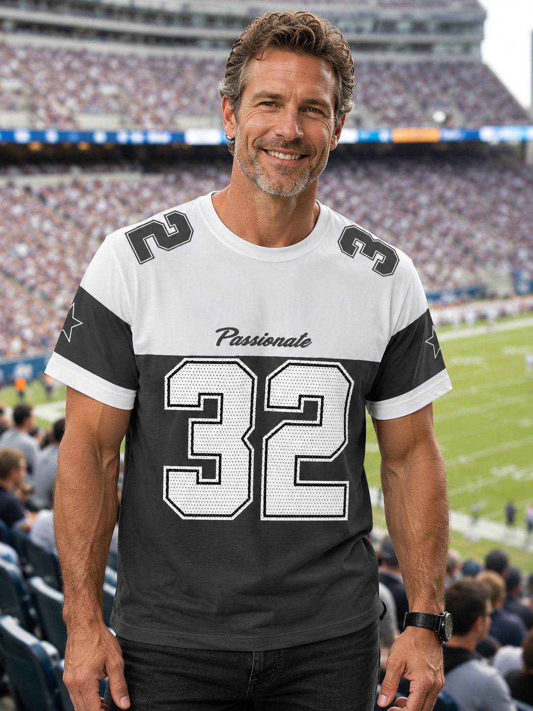Men's Athletic Number 32 Printed Crew-Neck T-Shirt