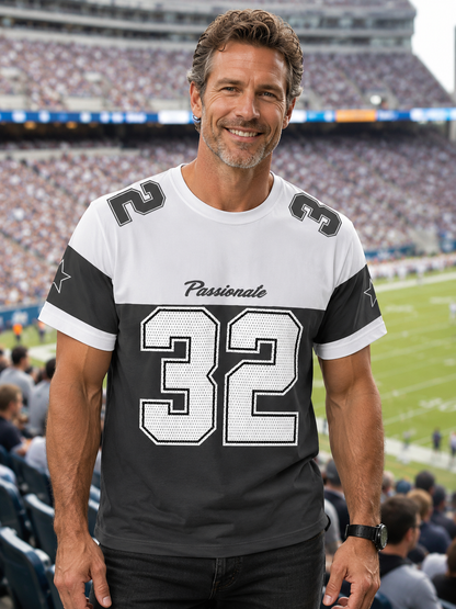 Men's Athletic Number 32 Printed Crew-Neck T-Shirt