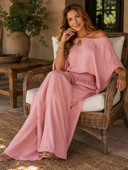 Boho Chic Asymmetric 2-Piece Pant Set