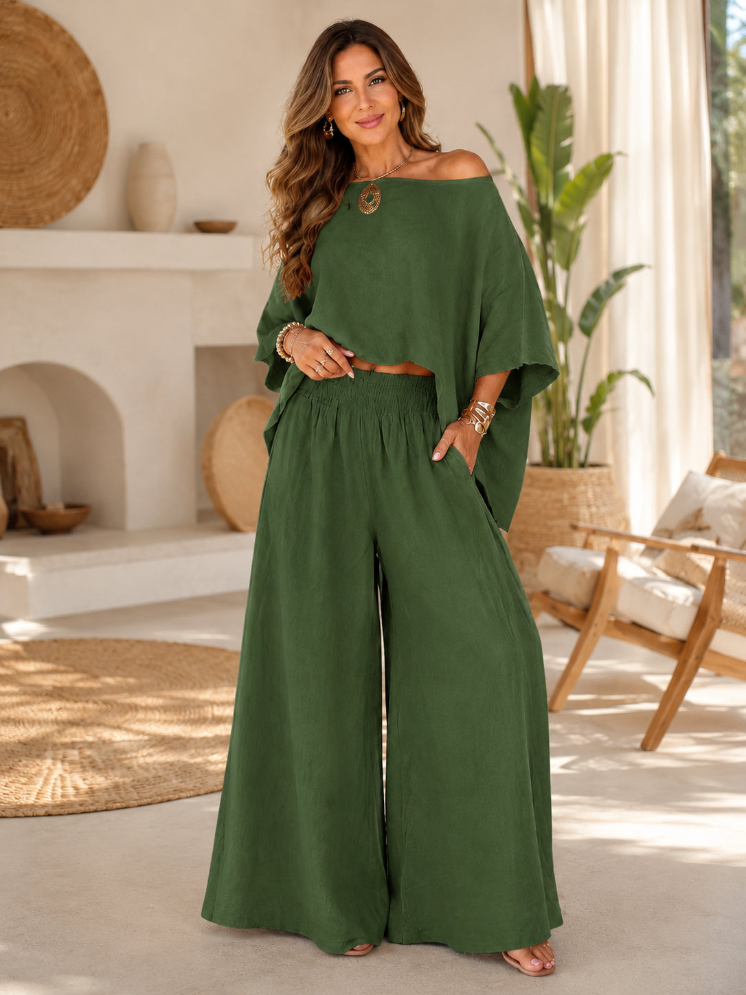 Boho Chic Asymmetric 2-Piece Pant Set