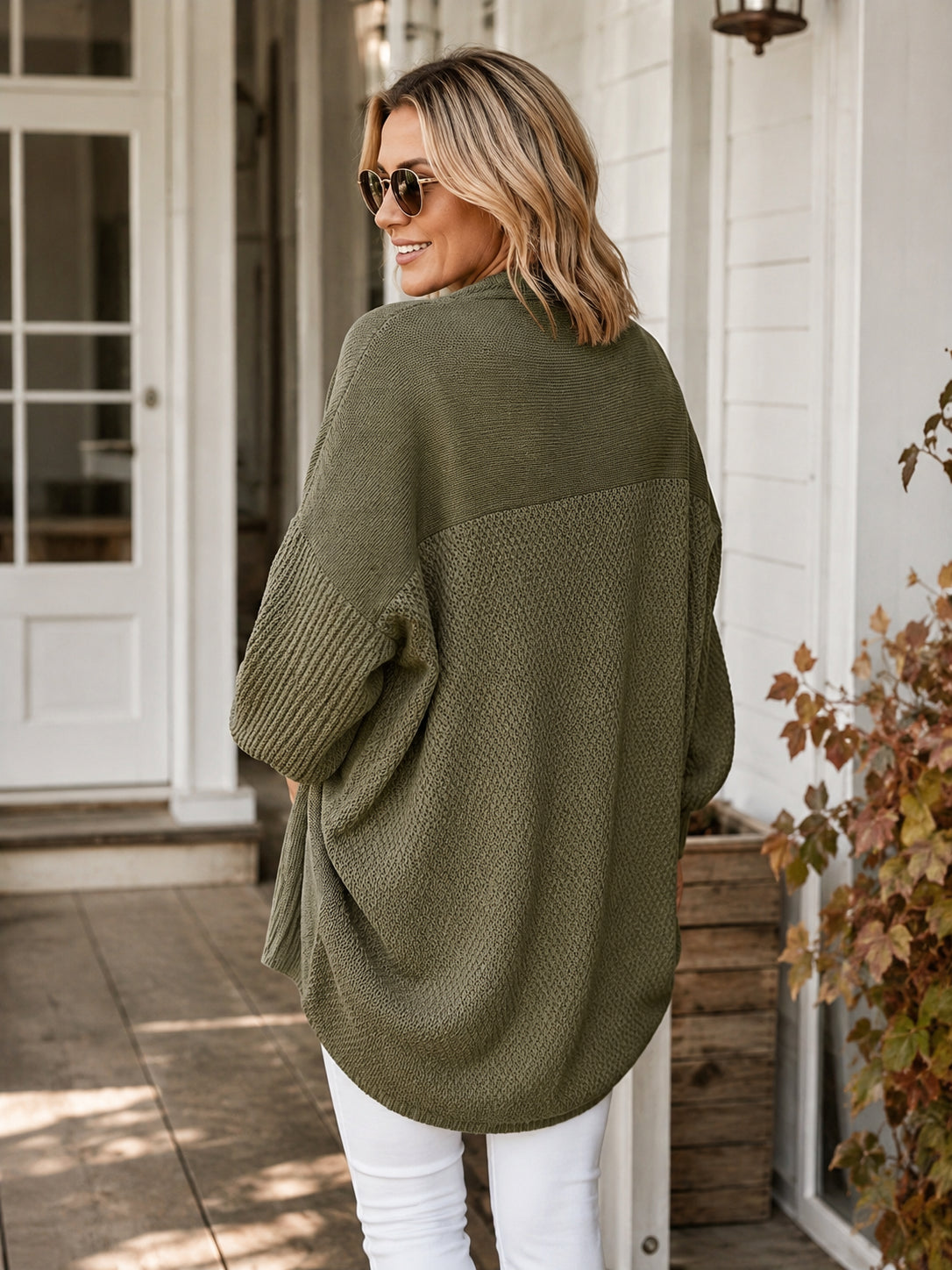 Luxe Batwing Oversized Open-Front Knit Cardigan
