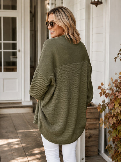 Luxe Batwing Oversized Open-Front Knit Cardigan