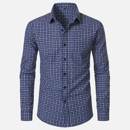 Men’s Classic Plaid Slim-Fit Button-Down Shirt