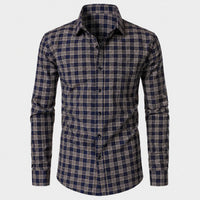 Navy Orange Plaid