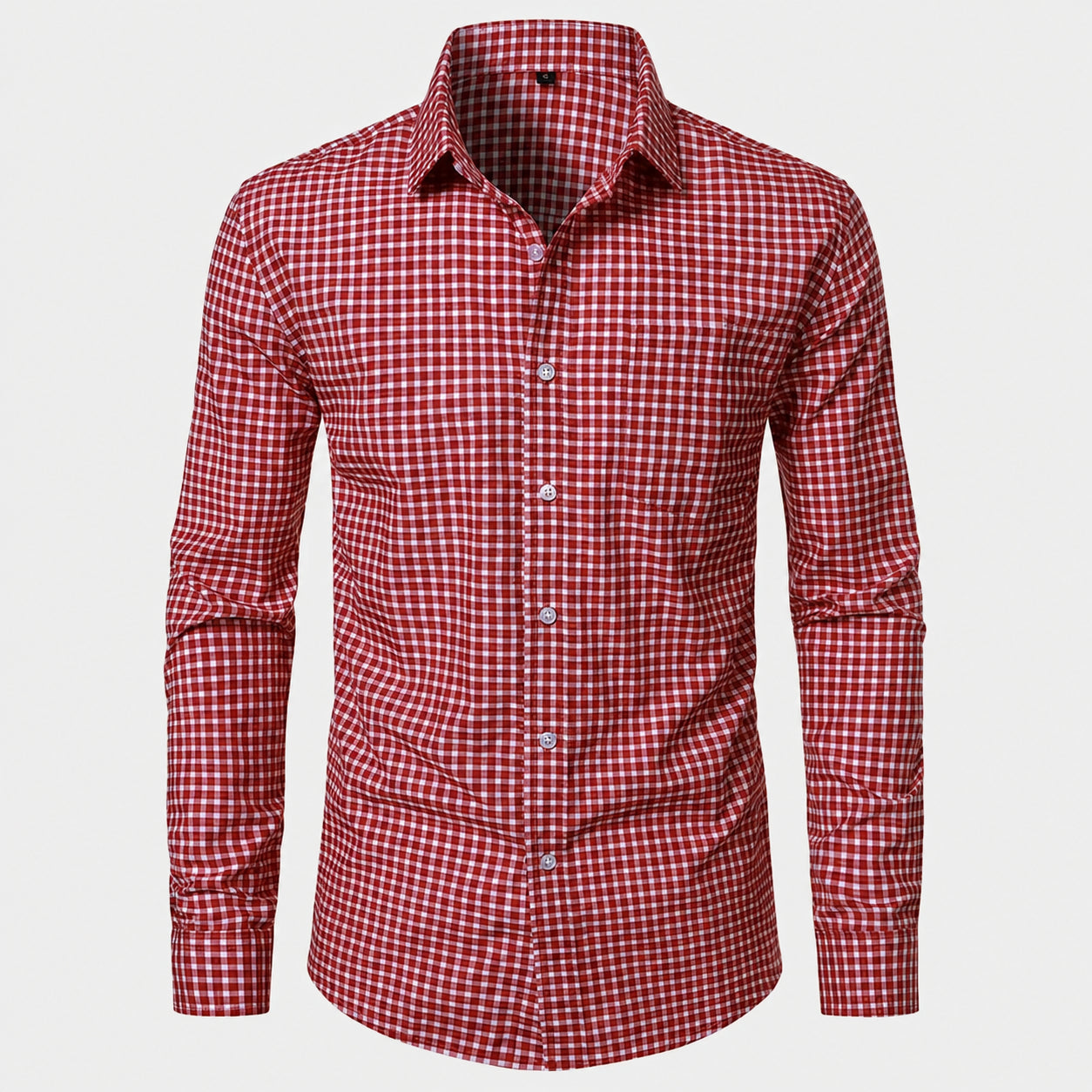 Men’s Classic Plaid Slim-Fit Button-Down Shirt