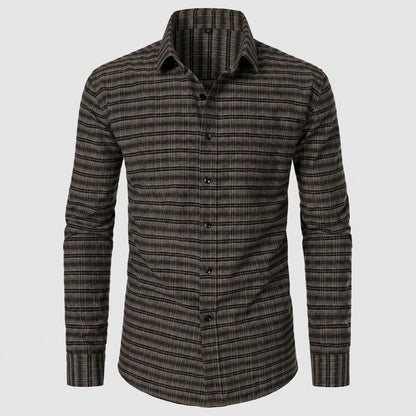 Men’s Classic Plaid Slim-Fit Button-Down Shirt